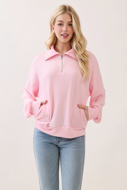 TL2026 RIBBED PULLOVER TOP