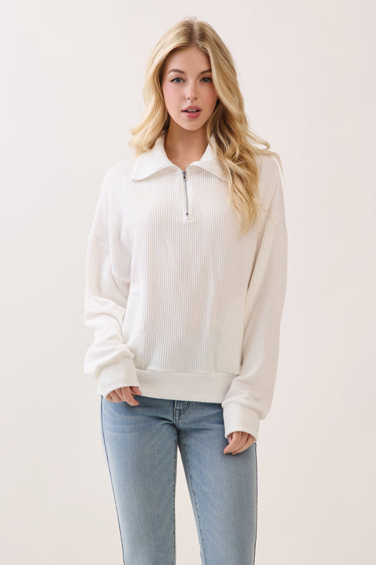 TL2026 RIBBED PULLOVER TOP