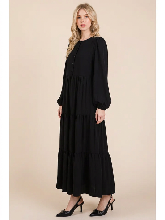 DL2052 ELEGANT TIERED MAXI DRESS