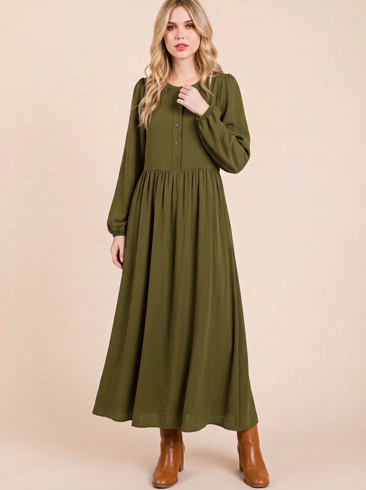 DL2054 CLASSIC SOLID MAXI DRESS