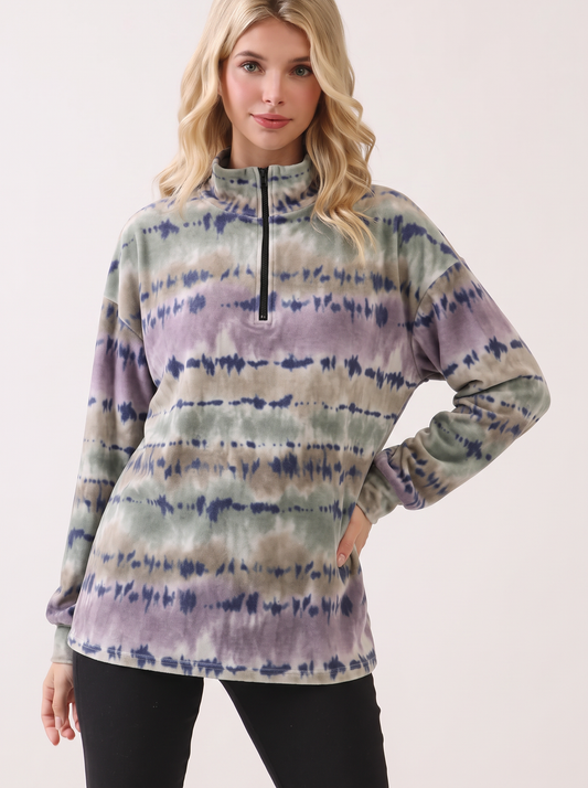 TL2148 Comfy Brushed Knit Quarter Zip Pullover