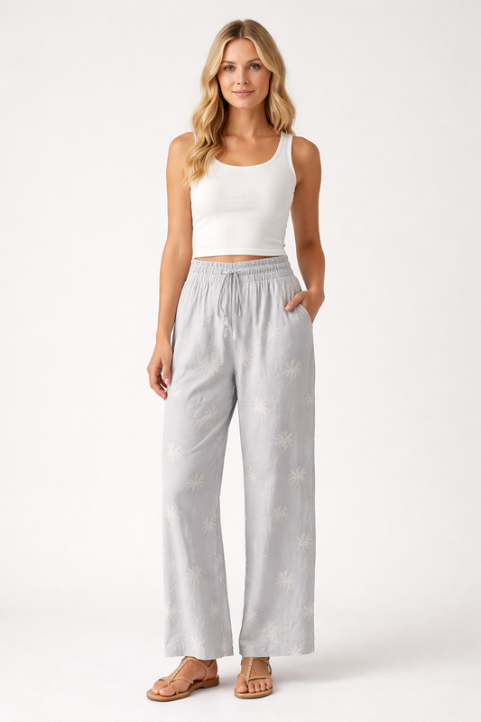 PA1202 Palm Breeze Wide-Leg Pants