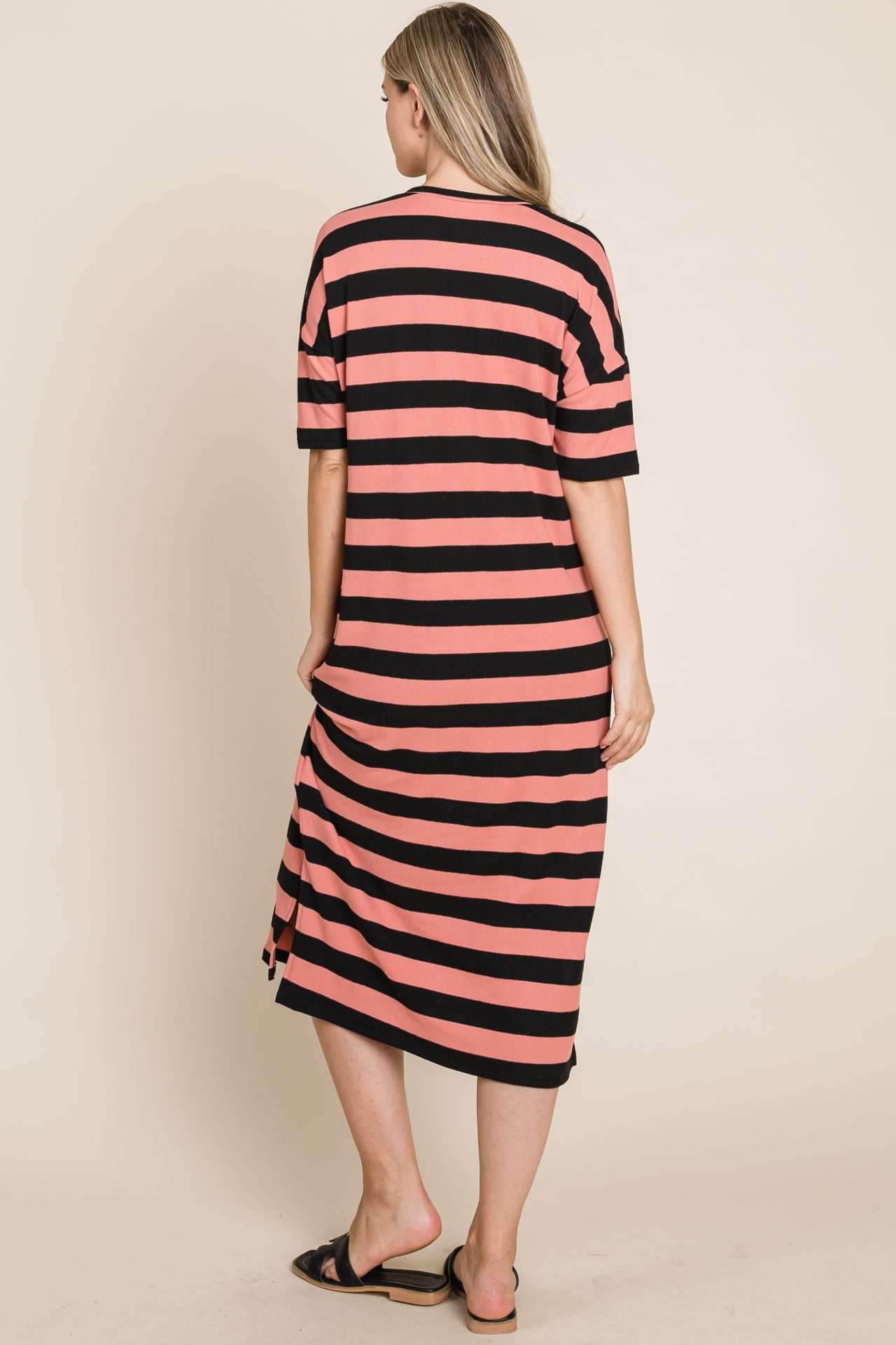 DA1441 STRIPED CHEST POCKET DRESS