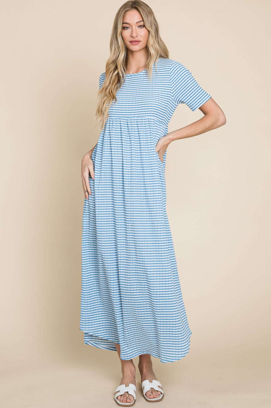 DA1516 GINGHAM COTTON-POPLIN DRESS