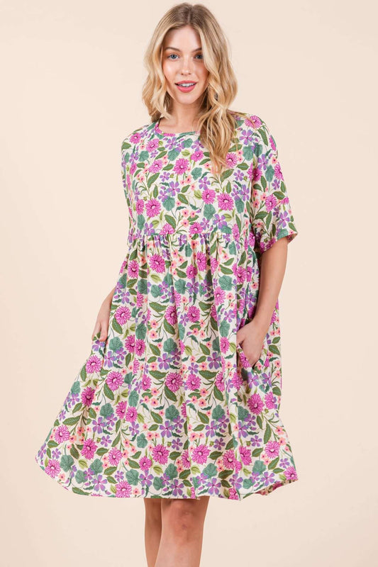 DA1592 FLORAL MIDI DRESS