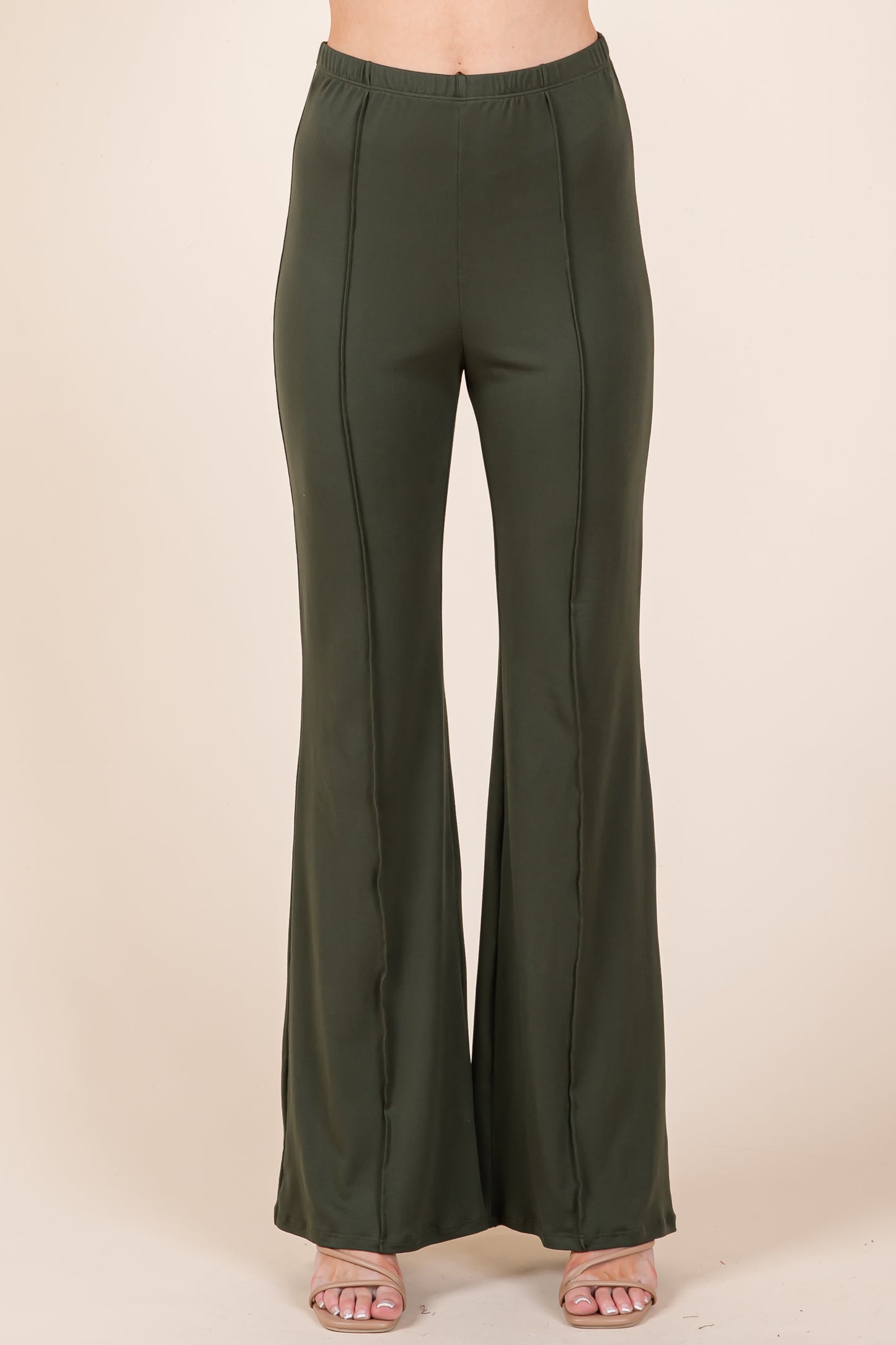 PA1097 SOLID PLEATED PANTS