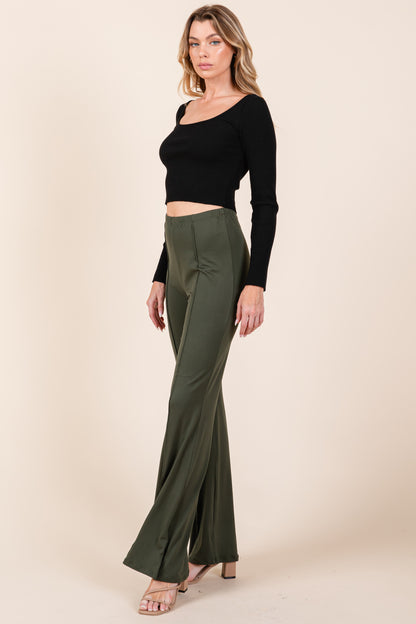 PA1097 SOLID PLEATED PANTS