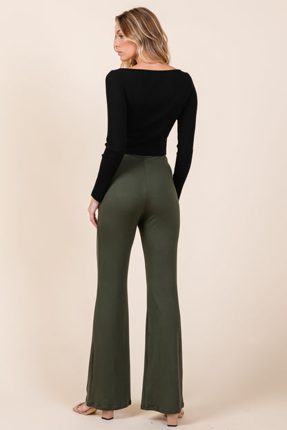 PA1097 SOLID PLEATED PANTS