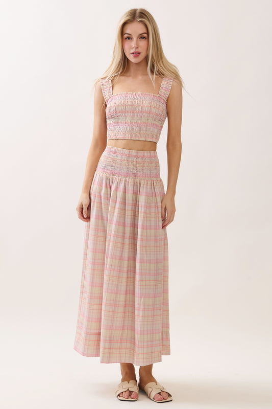 SET16 Smocked Crop Top & Maxi Skirt Set