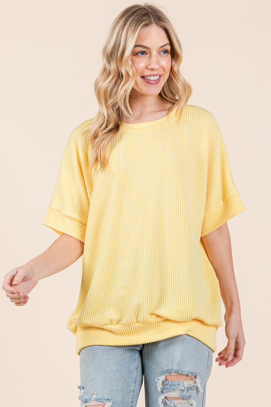 TA2510 Rib Knit Tunic Top