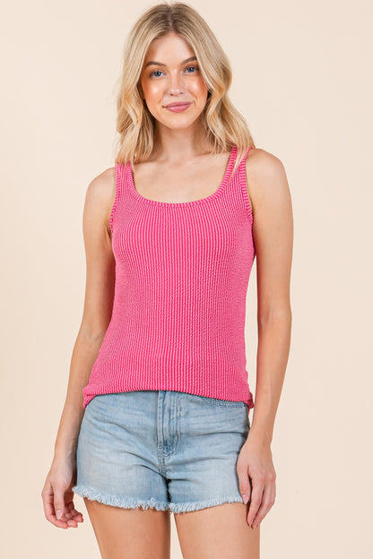 TA2226 CROPPED RIB KNIT TANK TOP