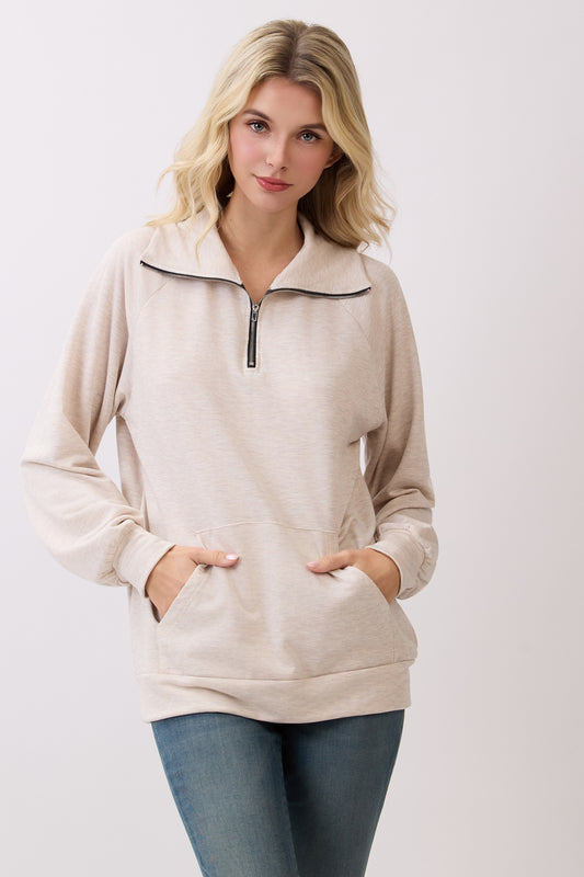 TL2113 Half Zip Mock Neck Pullover